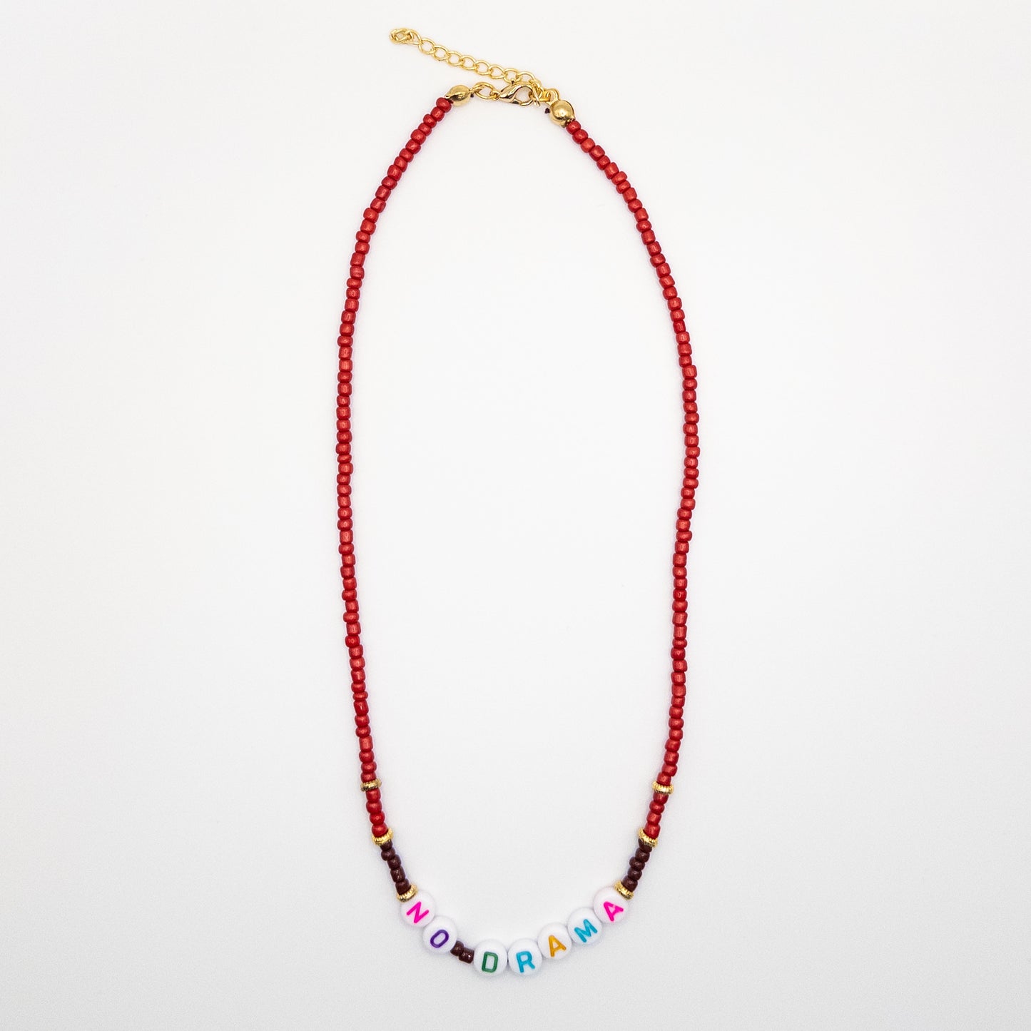 No Drama Necklace with Red beads