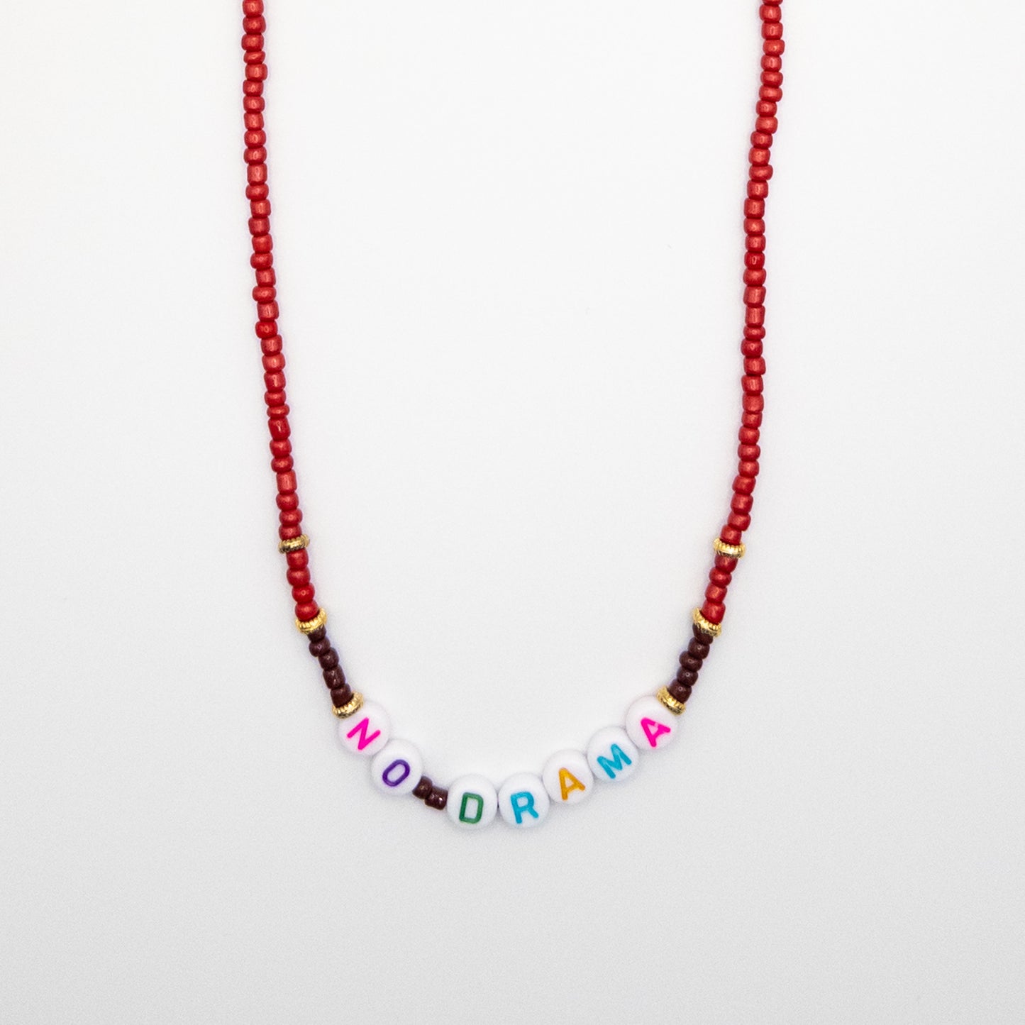 No Drama Necklace with Red beads