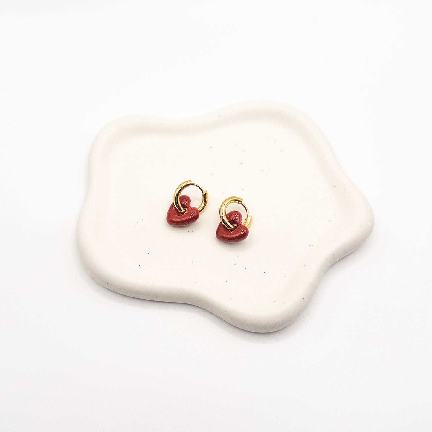 Small Hoop Heart Earrings