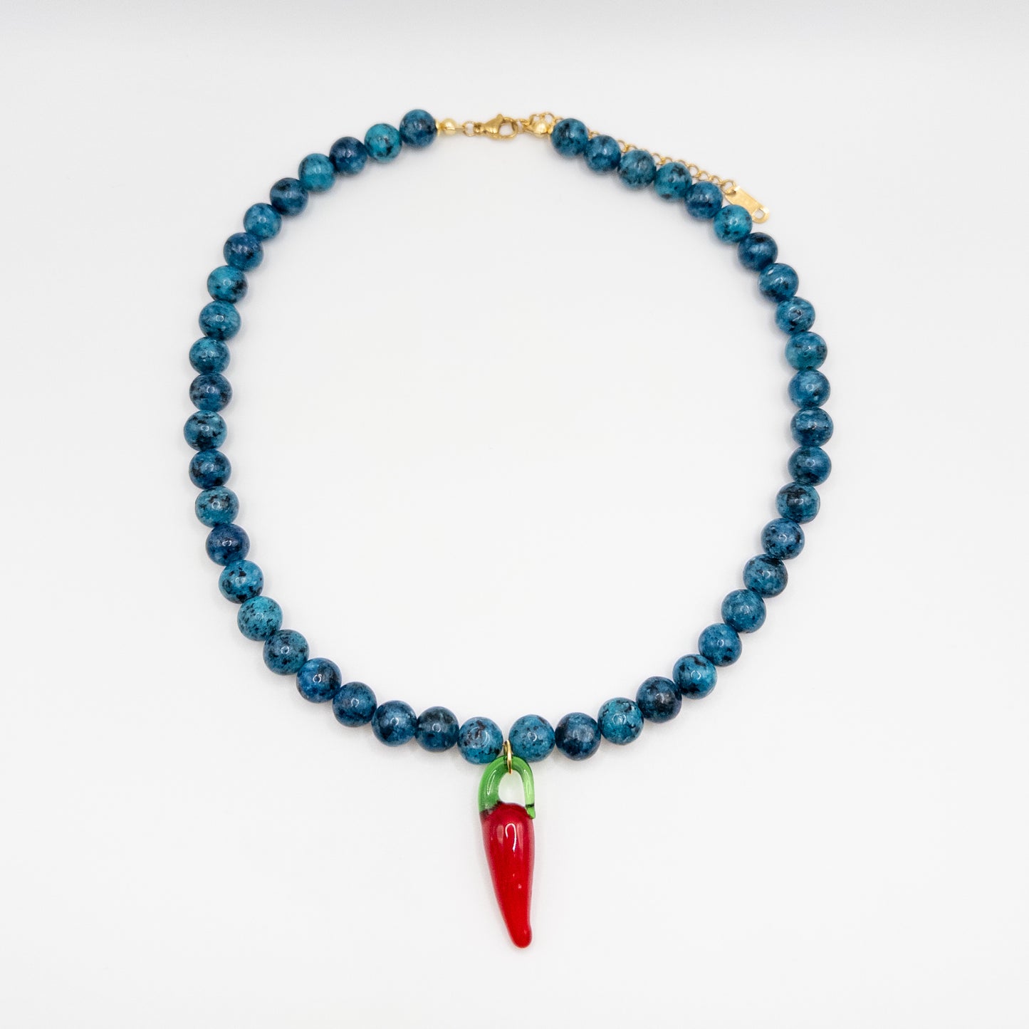 Blue Color Chili Pepper Necklace