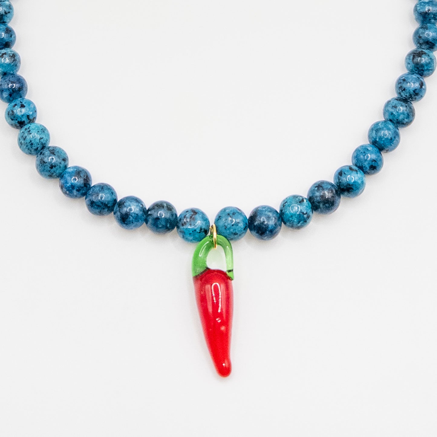 Blue Color Chili Pepper Necklace