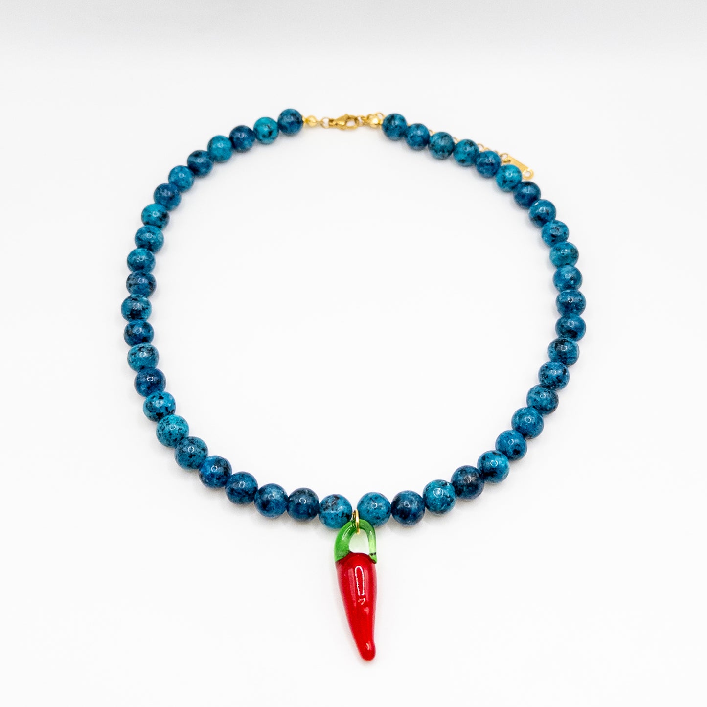 Blue Color Chili Pepper Necklace