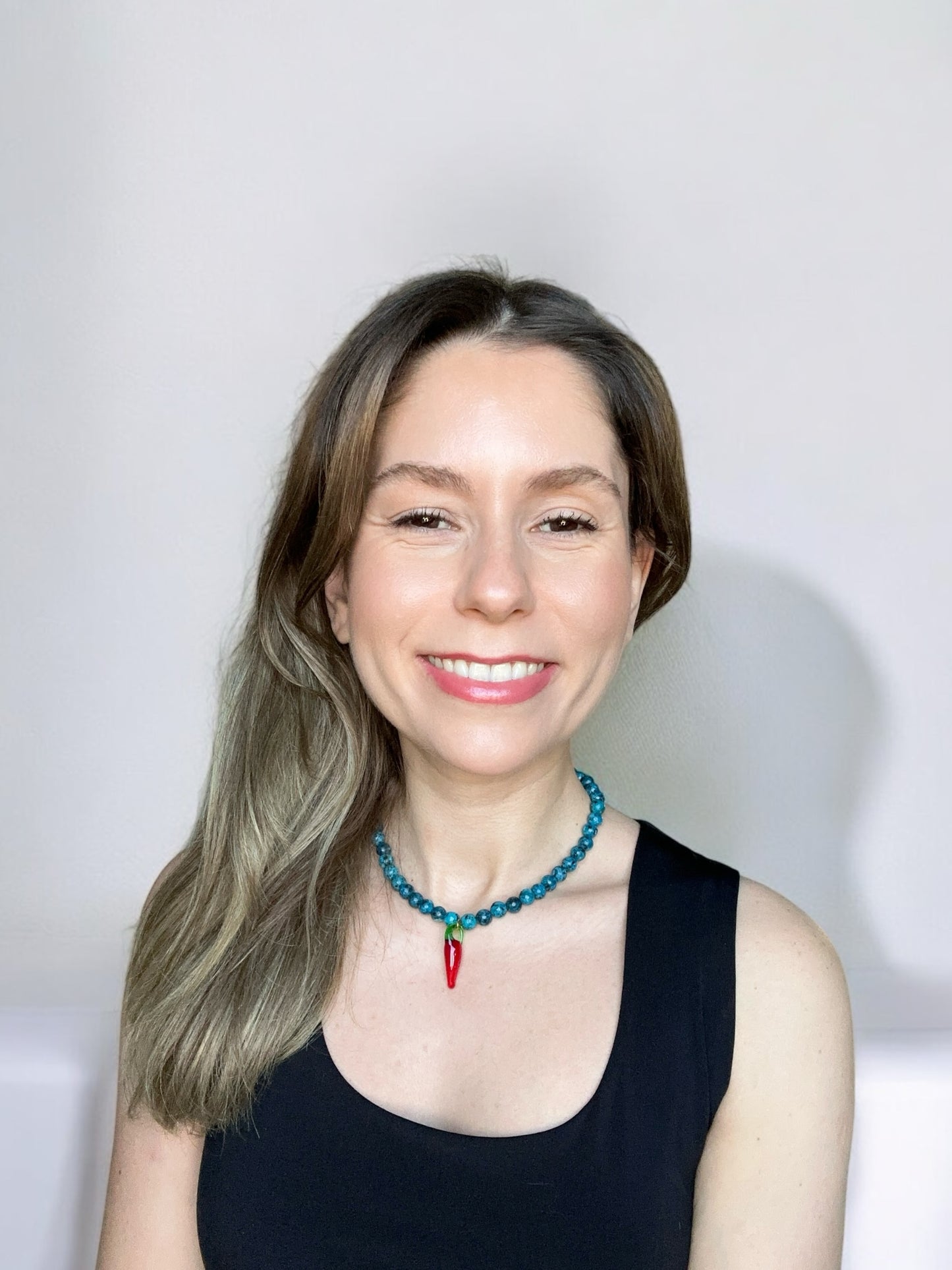 Blue Color Chili Pepper Necklace