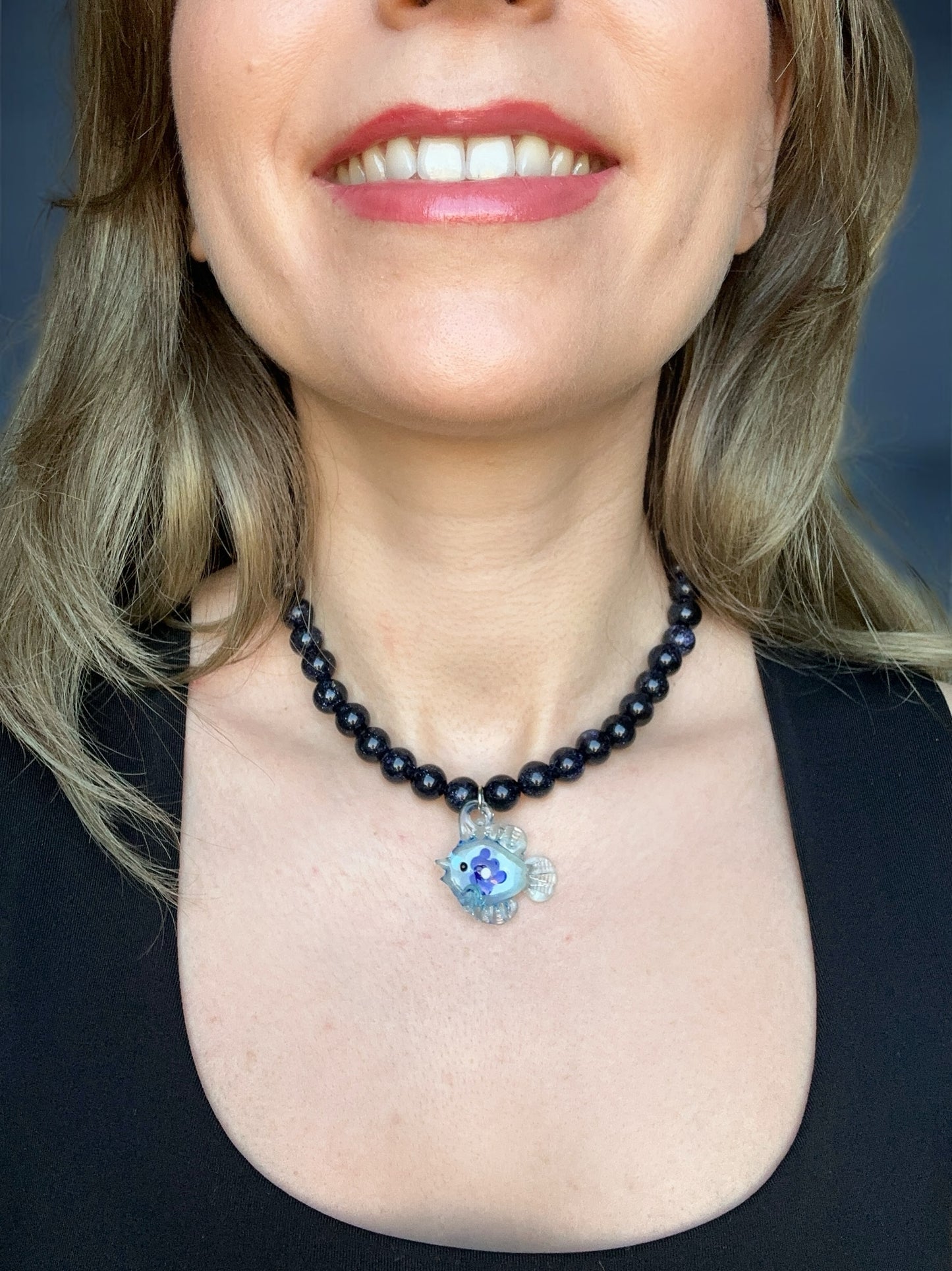 Dark Blue Color Necklace