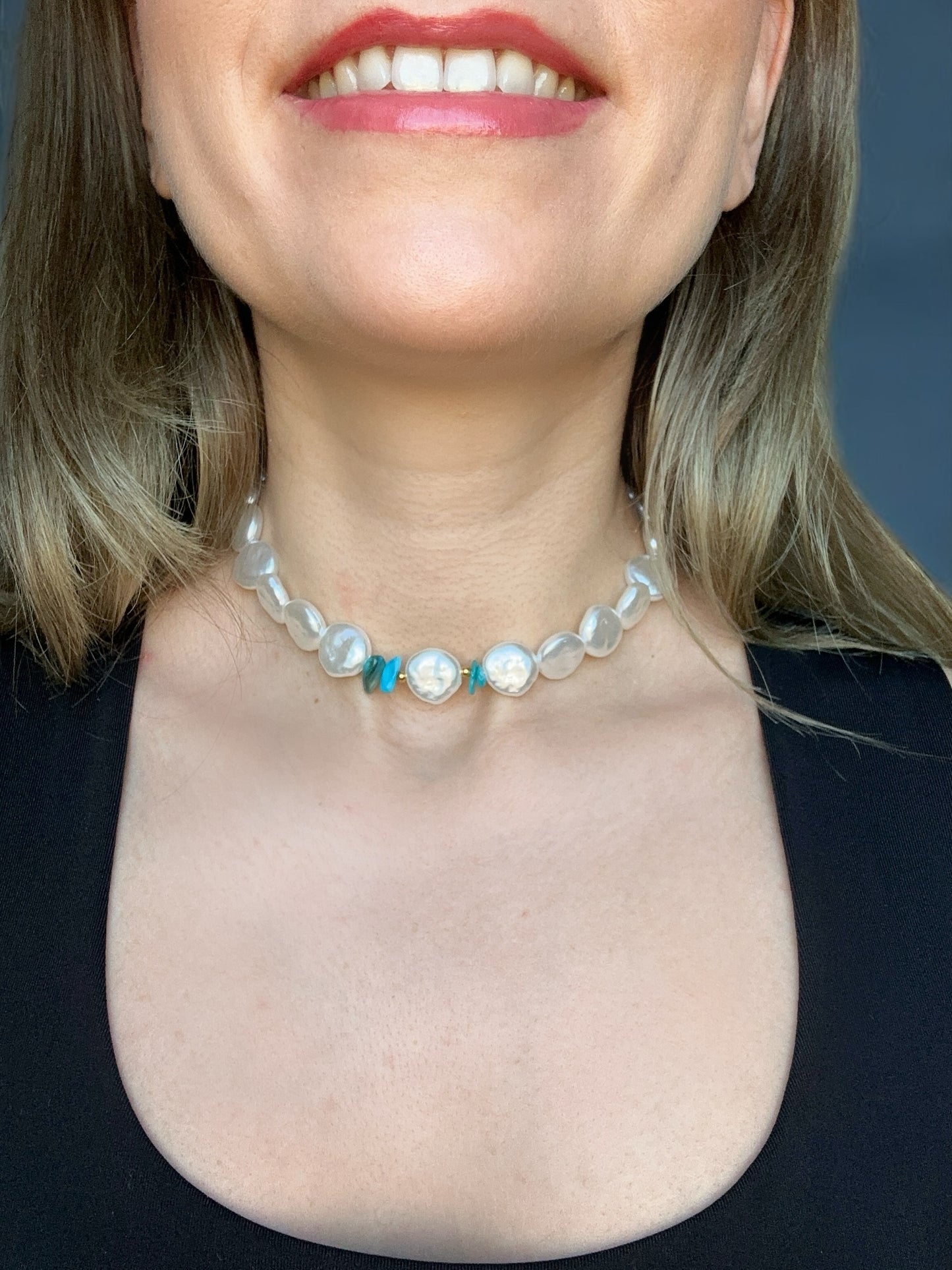 Faux Pearl Beads Choker