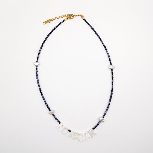 No Nazar with Faux Pearl Letter