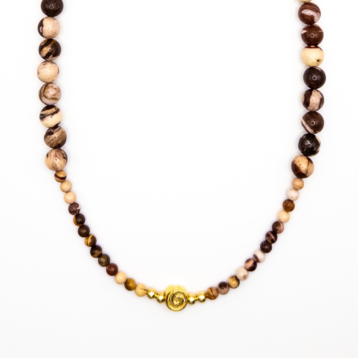 Necklace with Brown Glass Beads