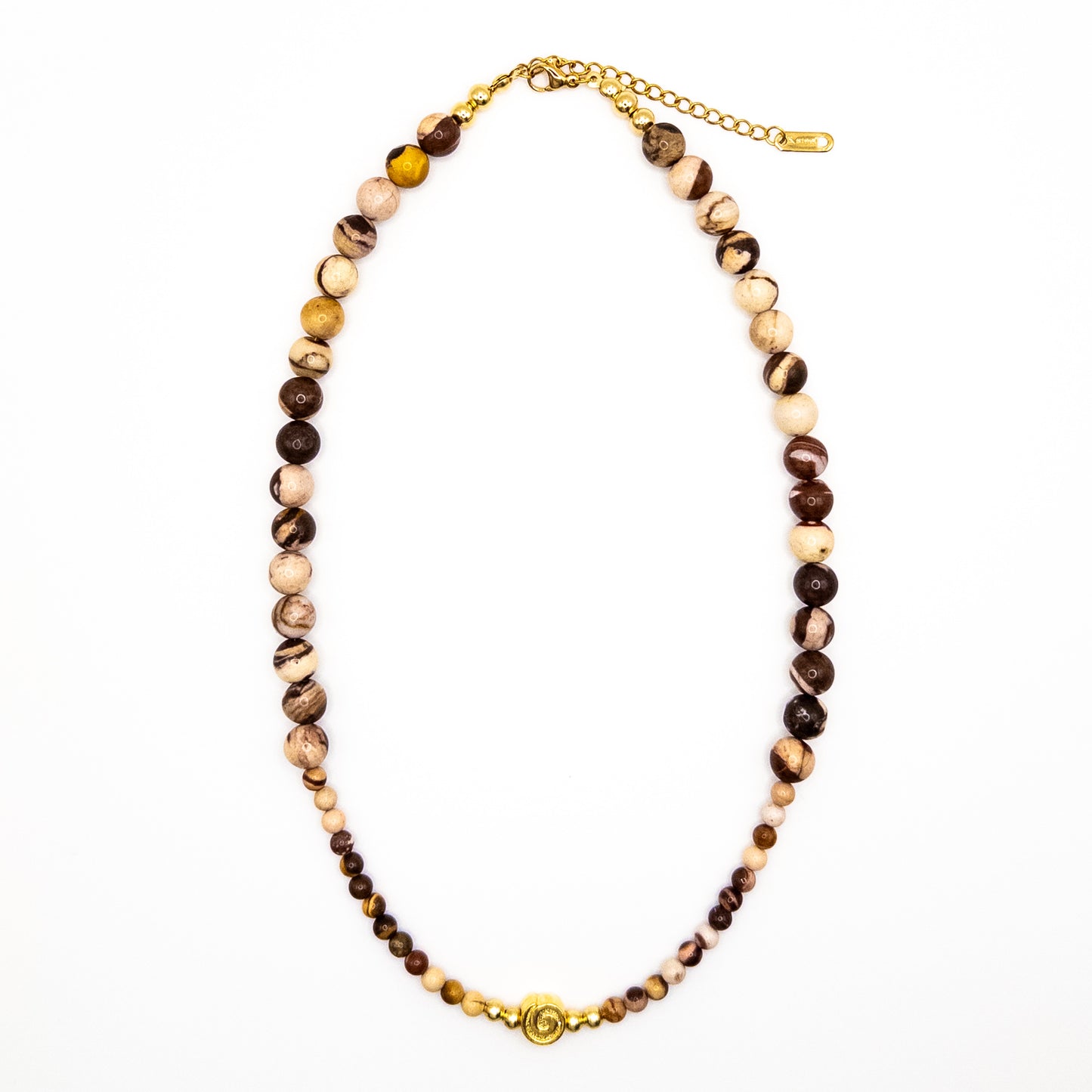 Necklace with Brown Glass Beads