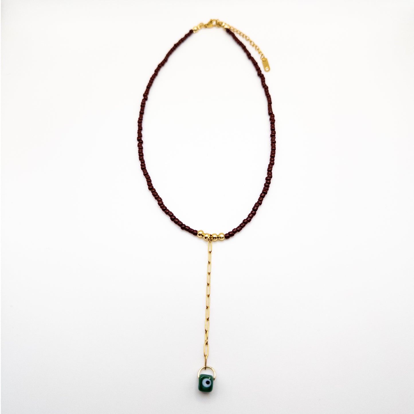 Choker Necklace with Brown Beads