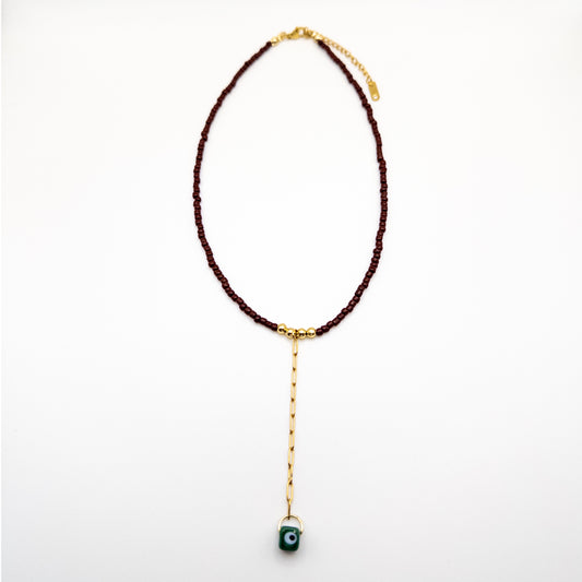 Choker Necklace with Brown Beads