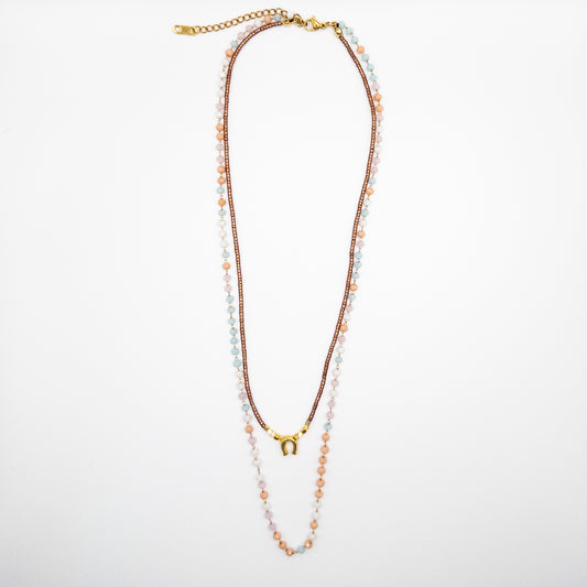 Two Layer Necklace with Colourful Beads