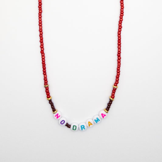 No Drama Necklace with Red beads