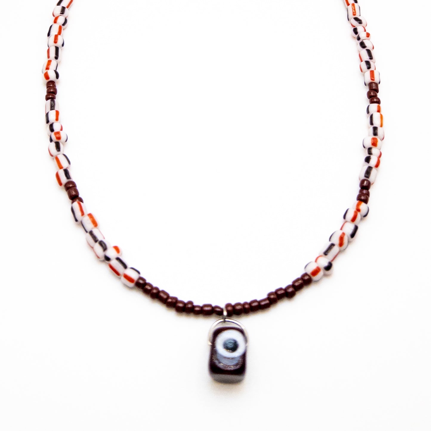 Choker Necklace with Brown Evil Eye Talisman