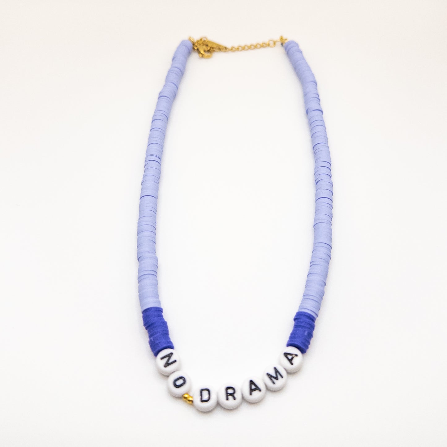 No Drama Necklace with Purple Fimo Beads