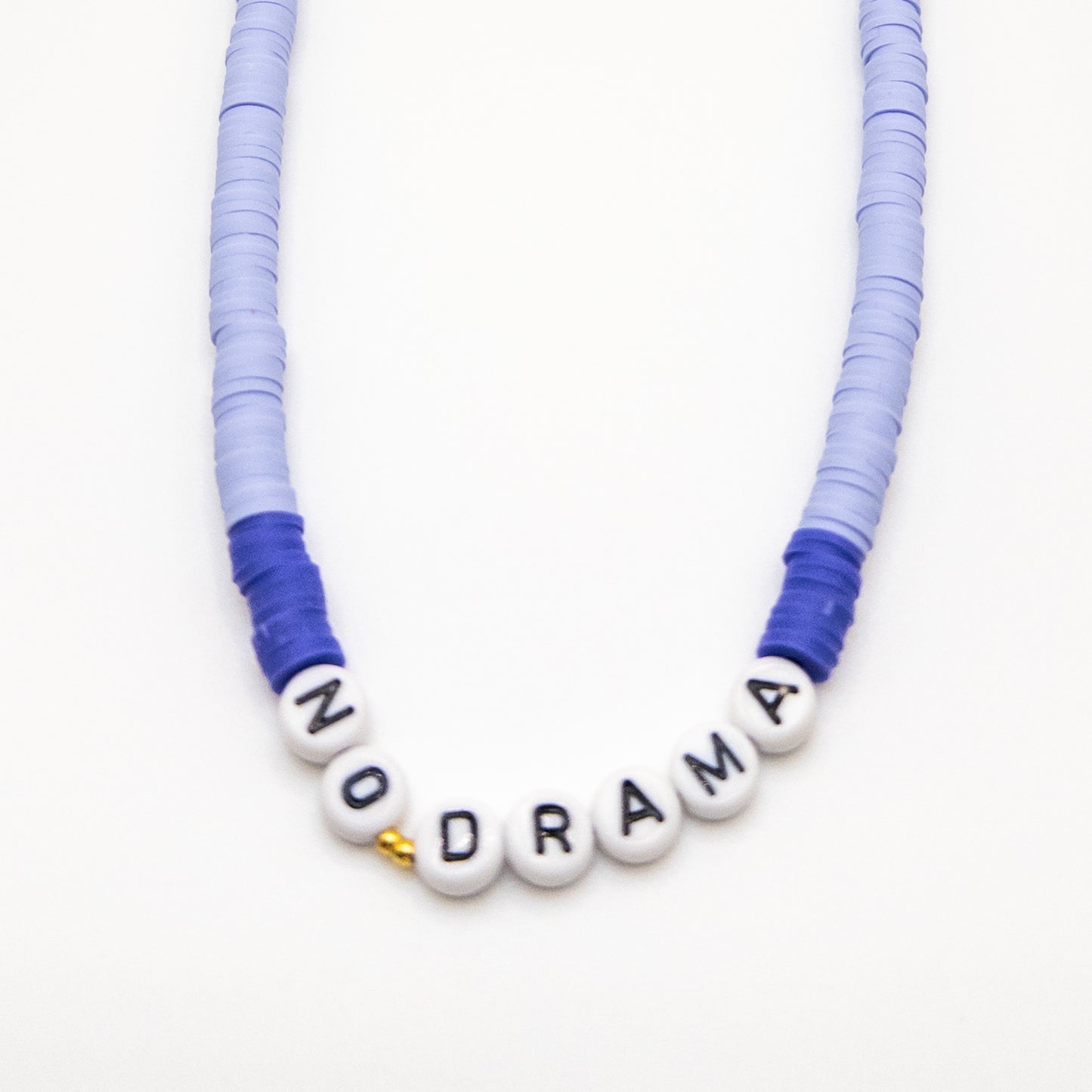 No Drama Necklace with Purple Fimo Beads