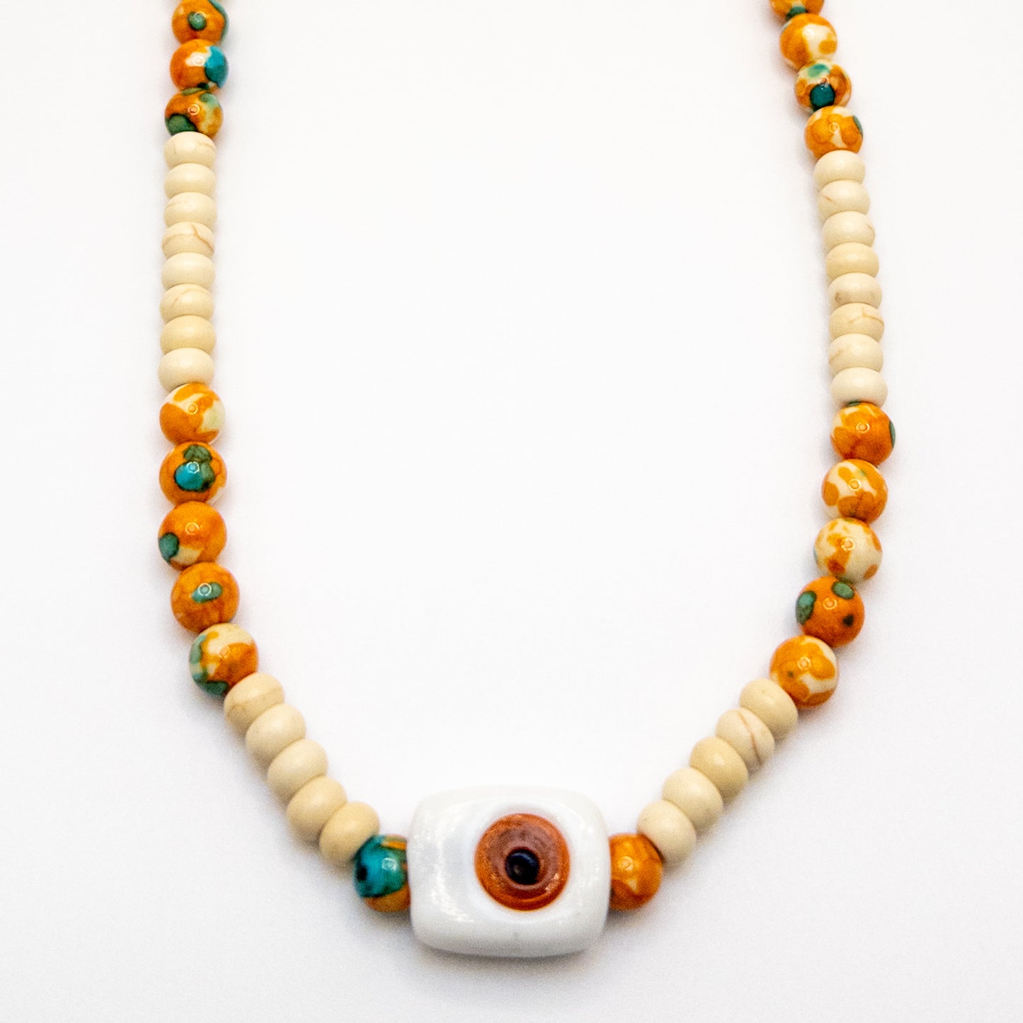 Necklace with Orange Beads