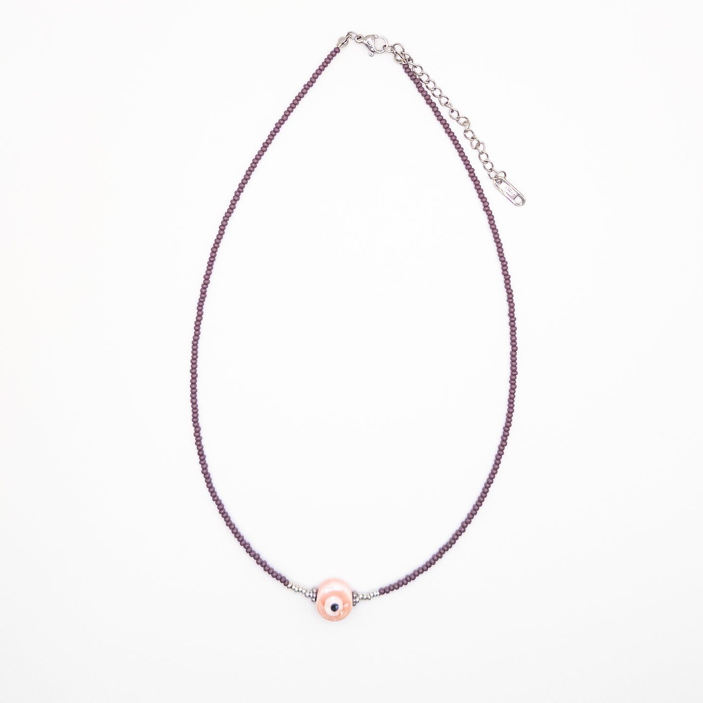 Necklace with Pink Evil Eye Talisman