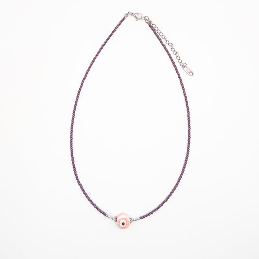 Necklace with Pink Evil Eye Talisman