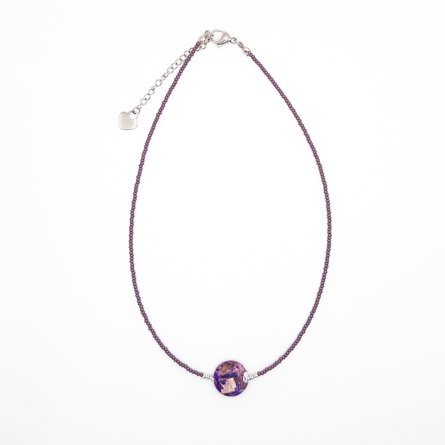 Necklace with a Purple Pendant