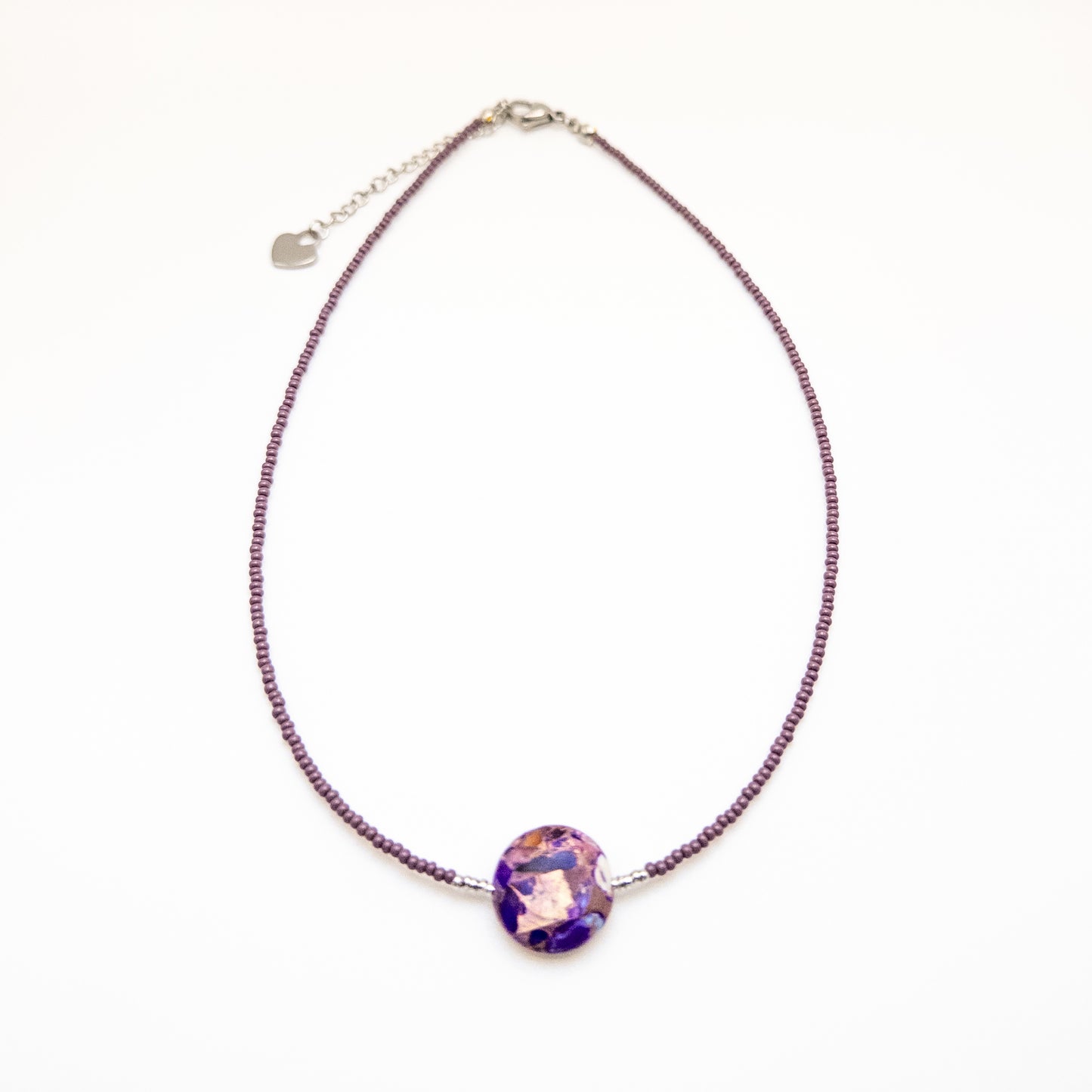 Necklace with a Purple Pendant