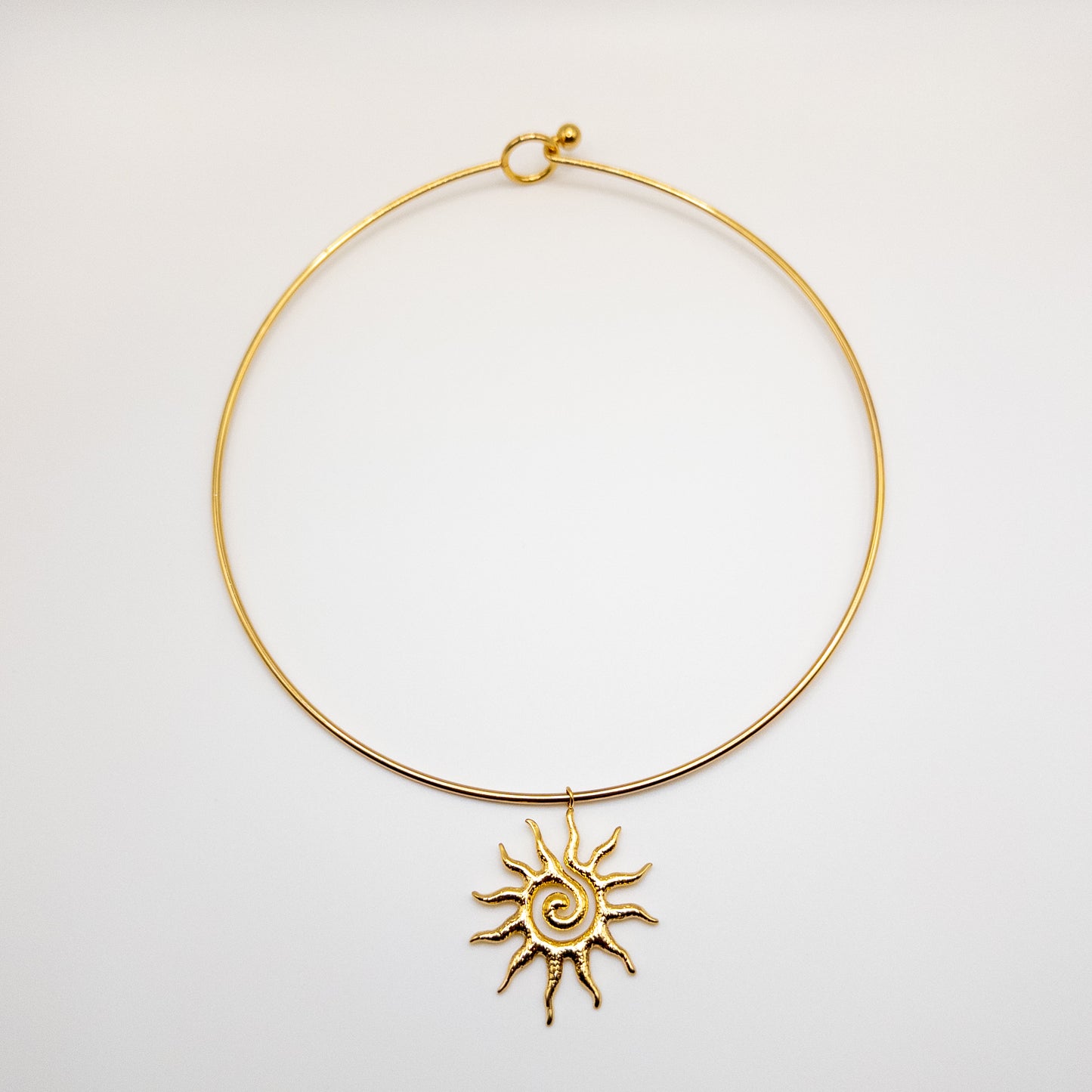 Stainless Steel Necklace with Sun Pendant