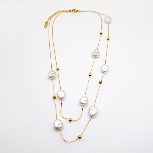 Stainless Steel with Pearl Beads Necklace