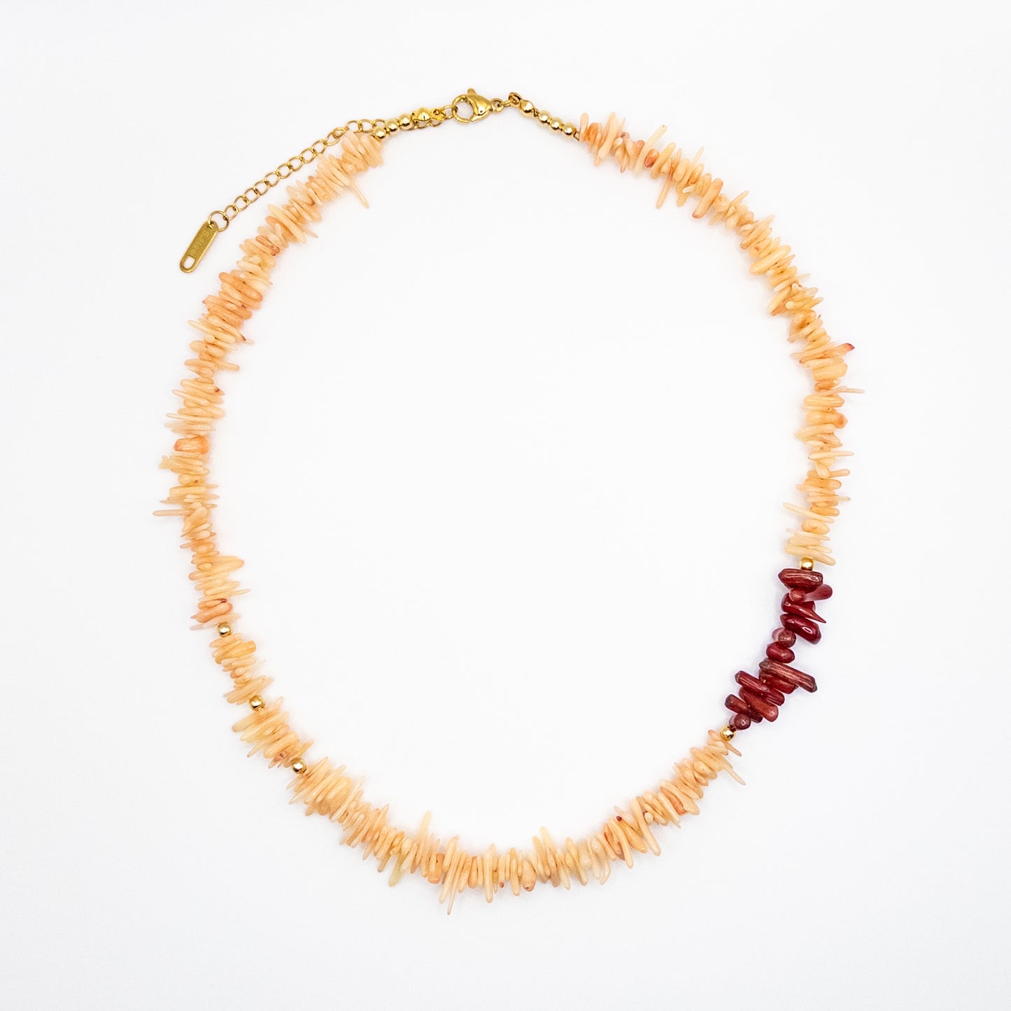 Orange Color Bamboo Bead Necklace