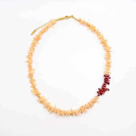 Orange Color Bamboo Bead Necklace