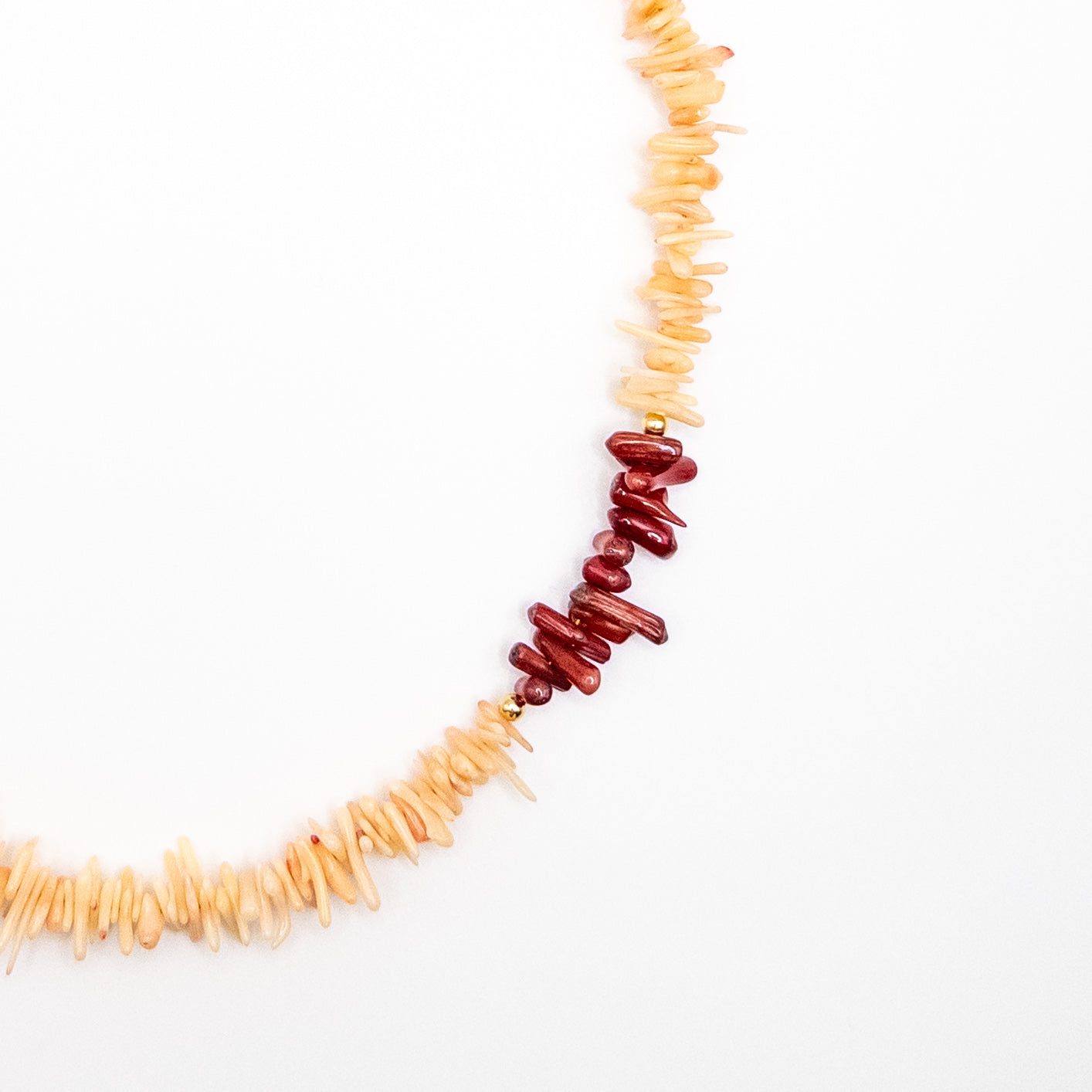 Orange Color Bamboo Bead Necklace