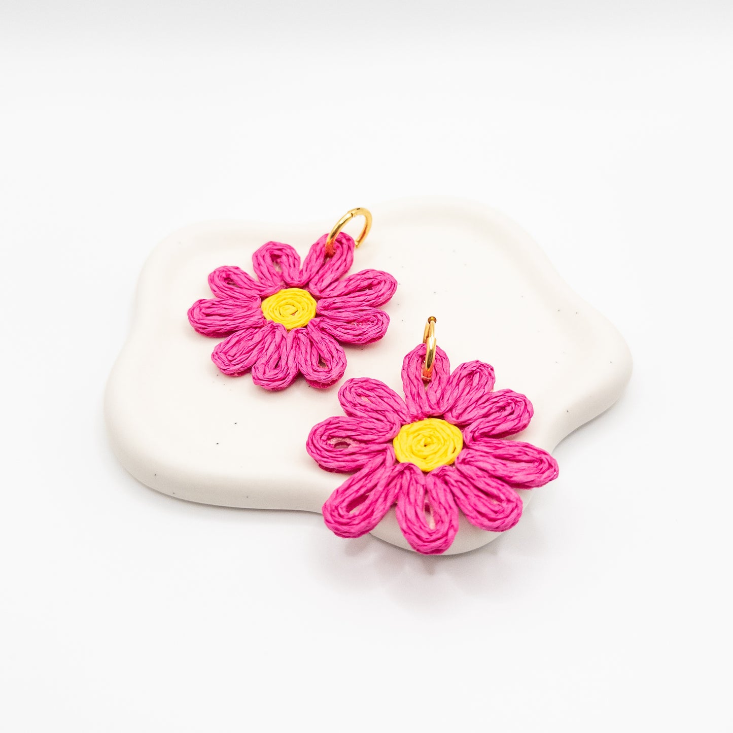 Pink Flower Earrings