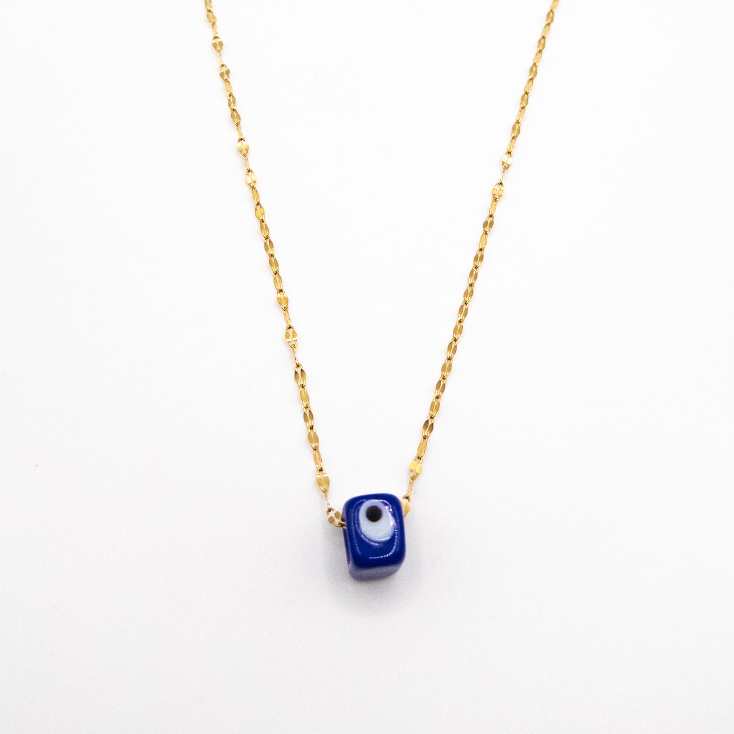 Stainless Steel Chain Necklace with Evil Eye Bead