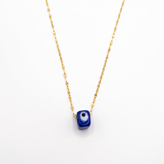 Stainless Steel Chain Necklace with Evil Eye Bead