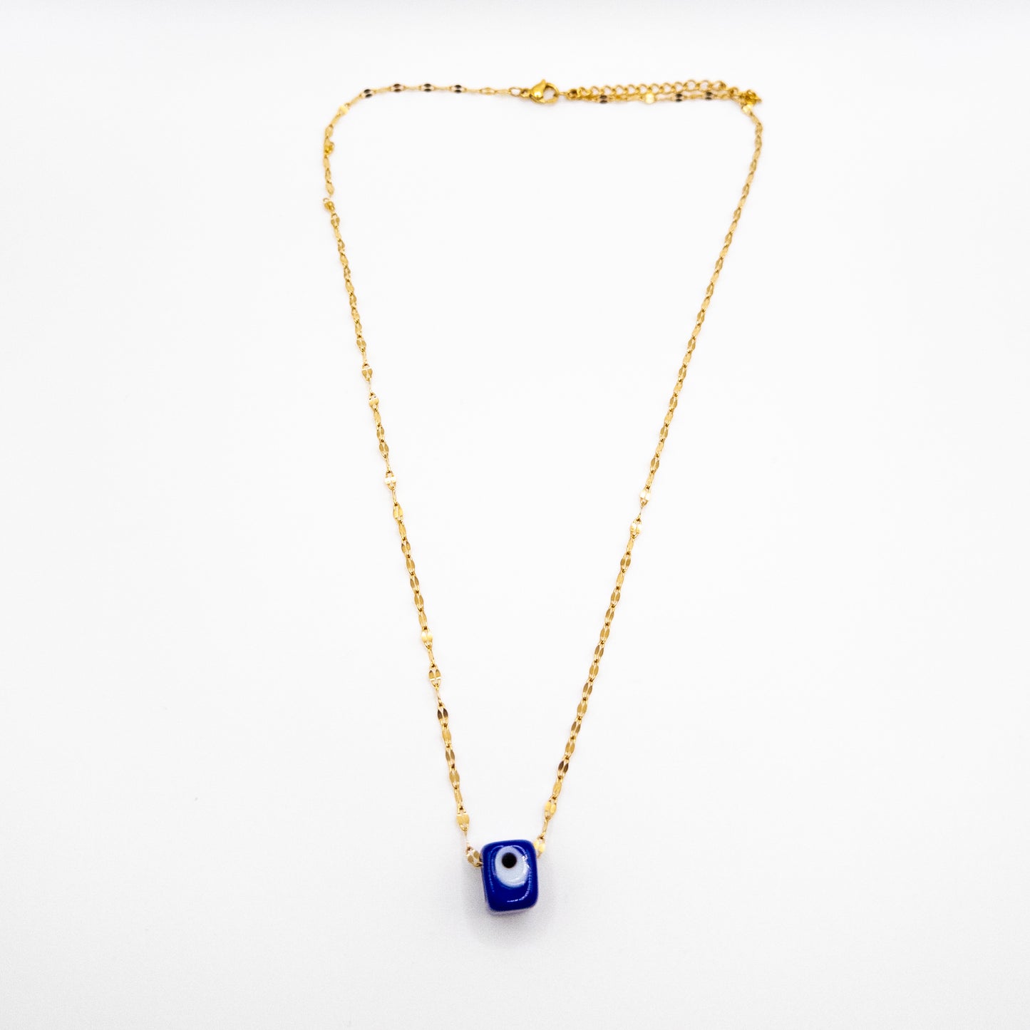 Stainless Steel Chain Necklace with Evil Eye Bead