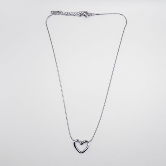 Silver Color Heart Necklace