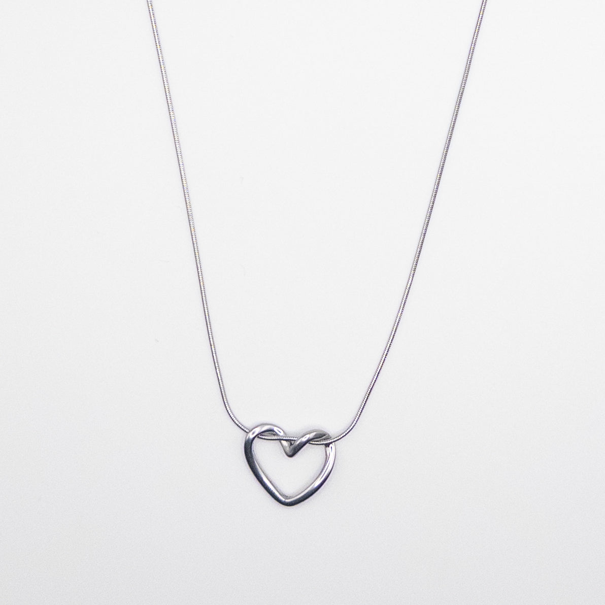 Silver Color Heart Necklace