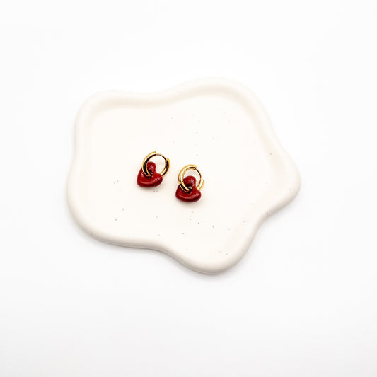 Small Hoop Heart Earrings