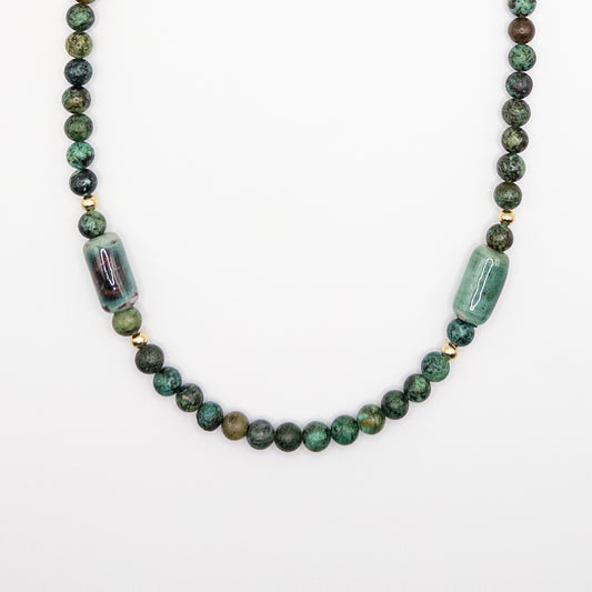 Green Ceramic Beads Necklace