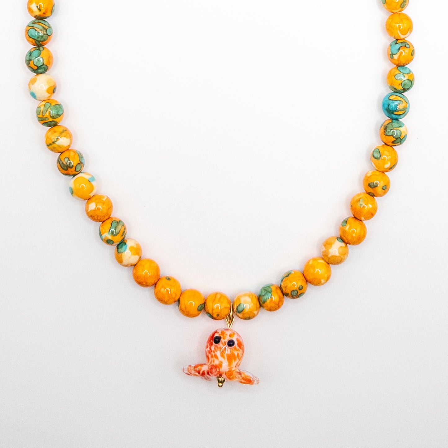 Orange Octopus Necklace