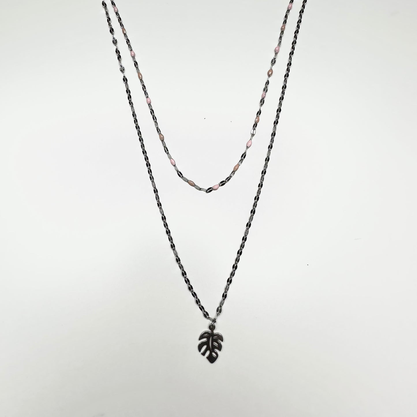 Two Layer Silver Color Stainless Steel Necklace