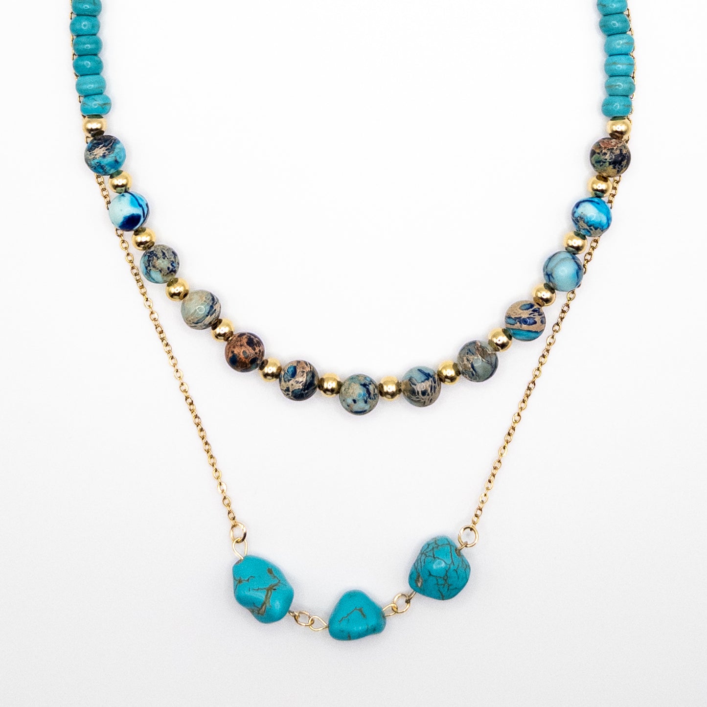 Two Layer Blue Variscite Necklace