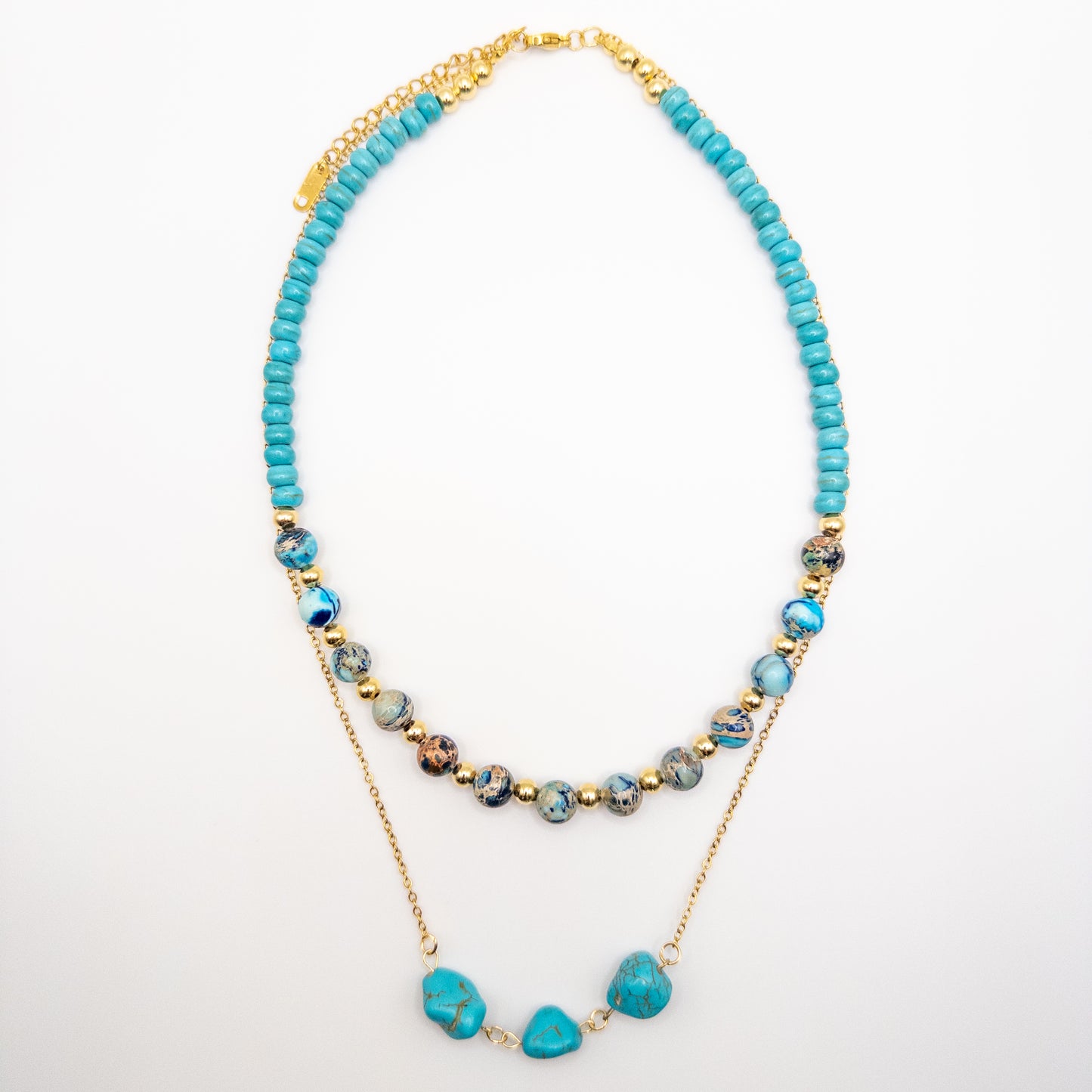 Two Layer Blue Variscite Necklace