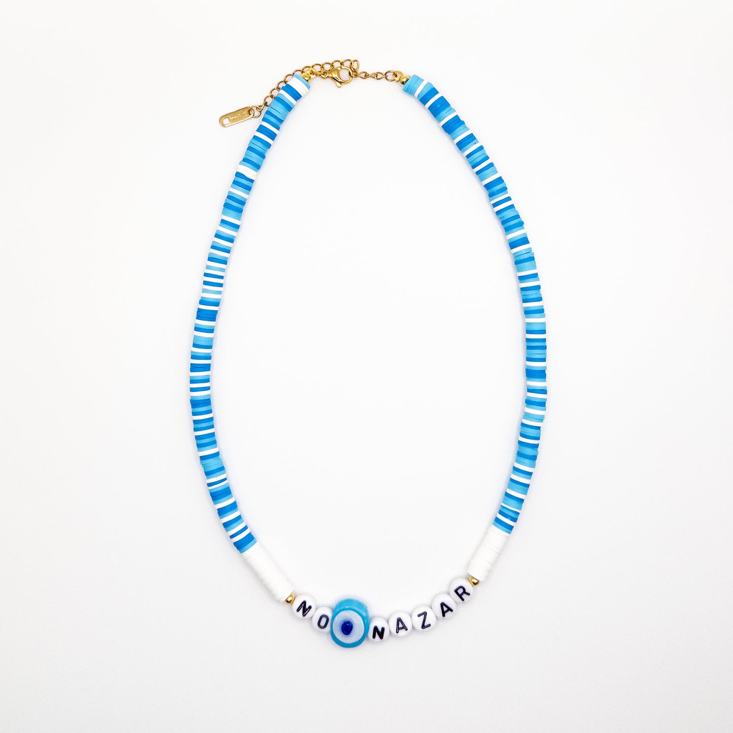 No Nazar Necklace with Blue and White Colour