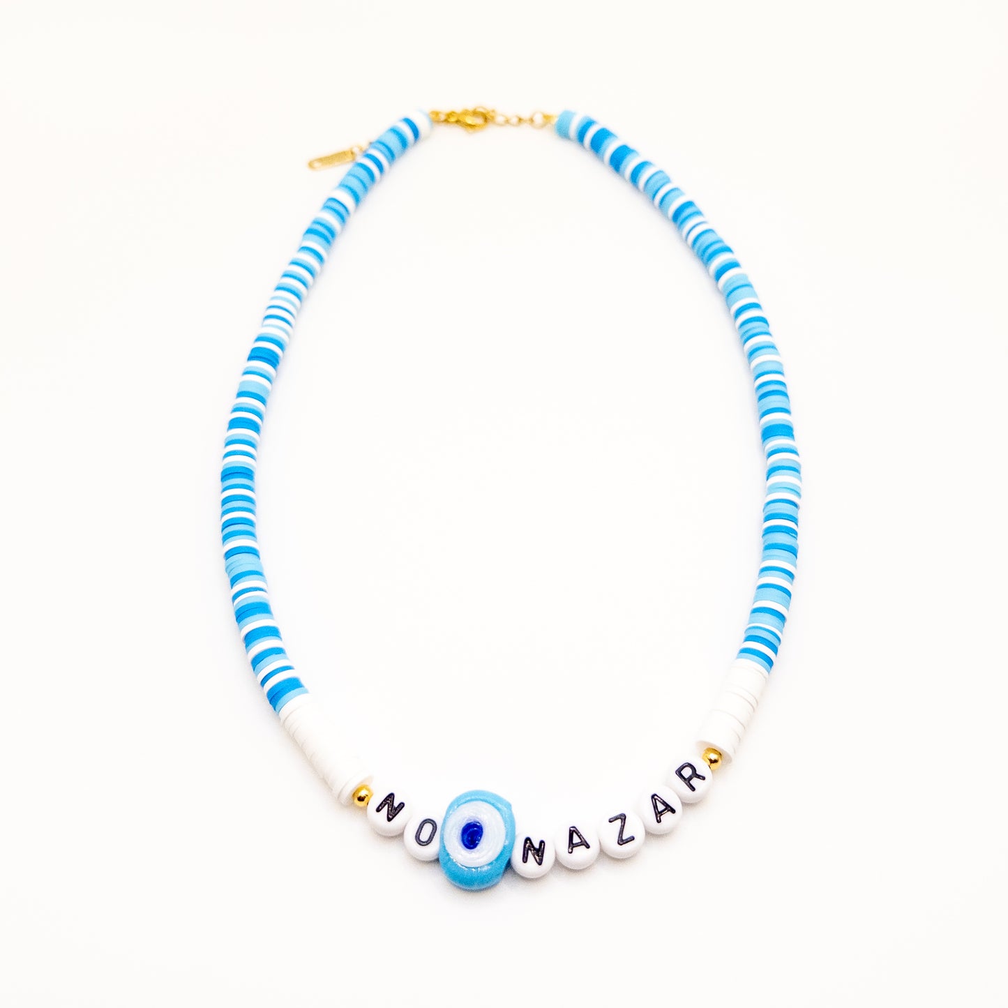 No Nazar Necklace with Blue and White Colour