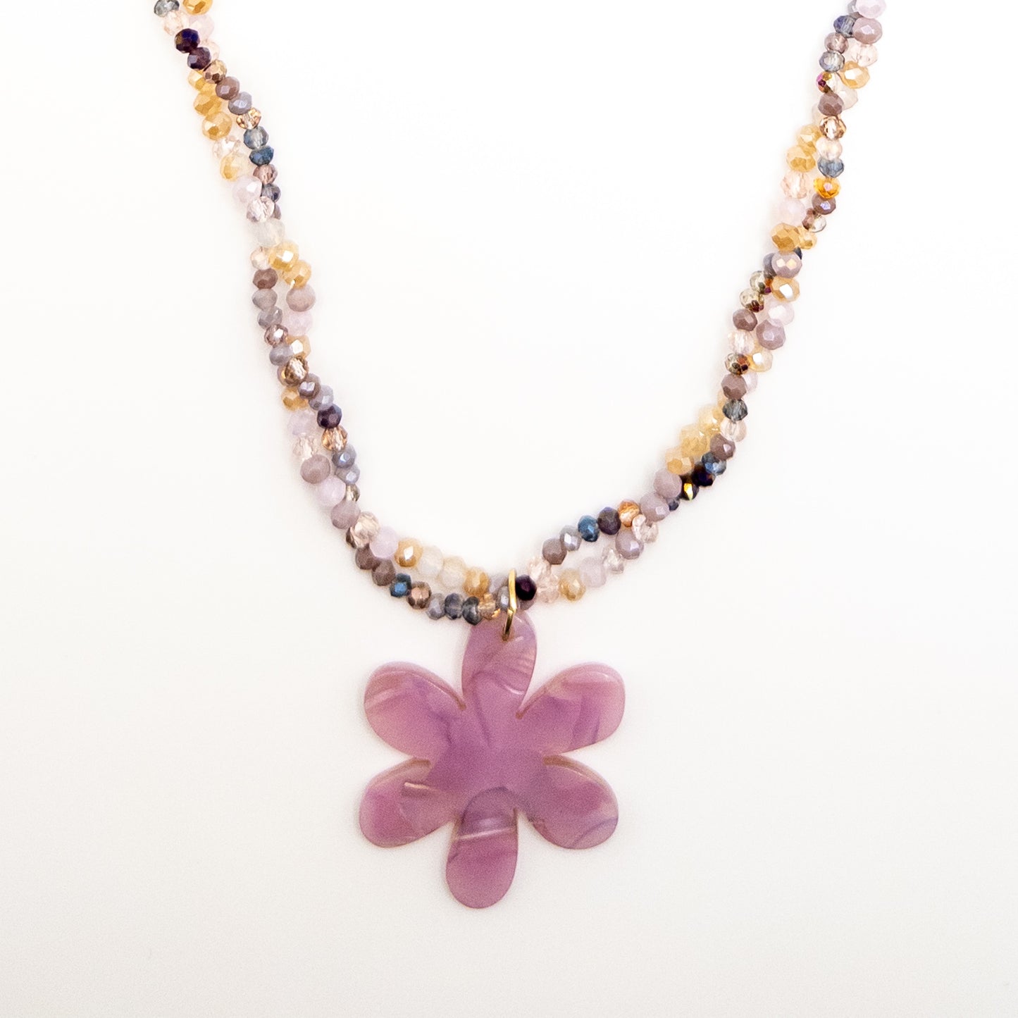 Necklace with Pink Flower